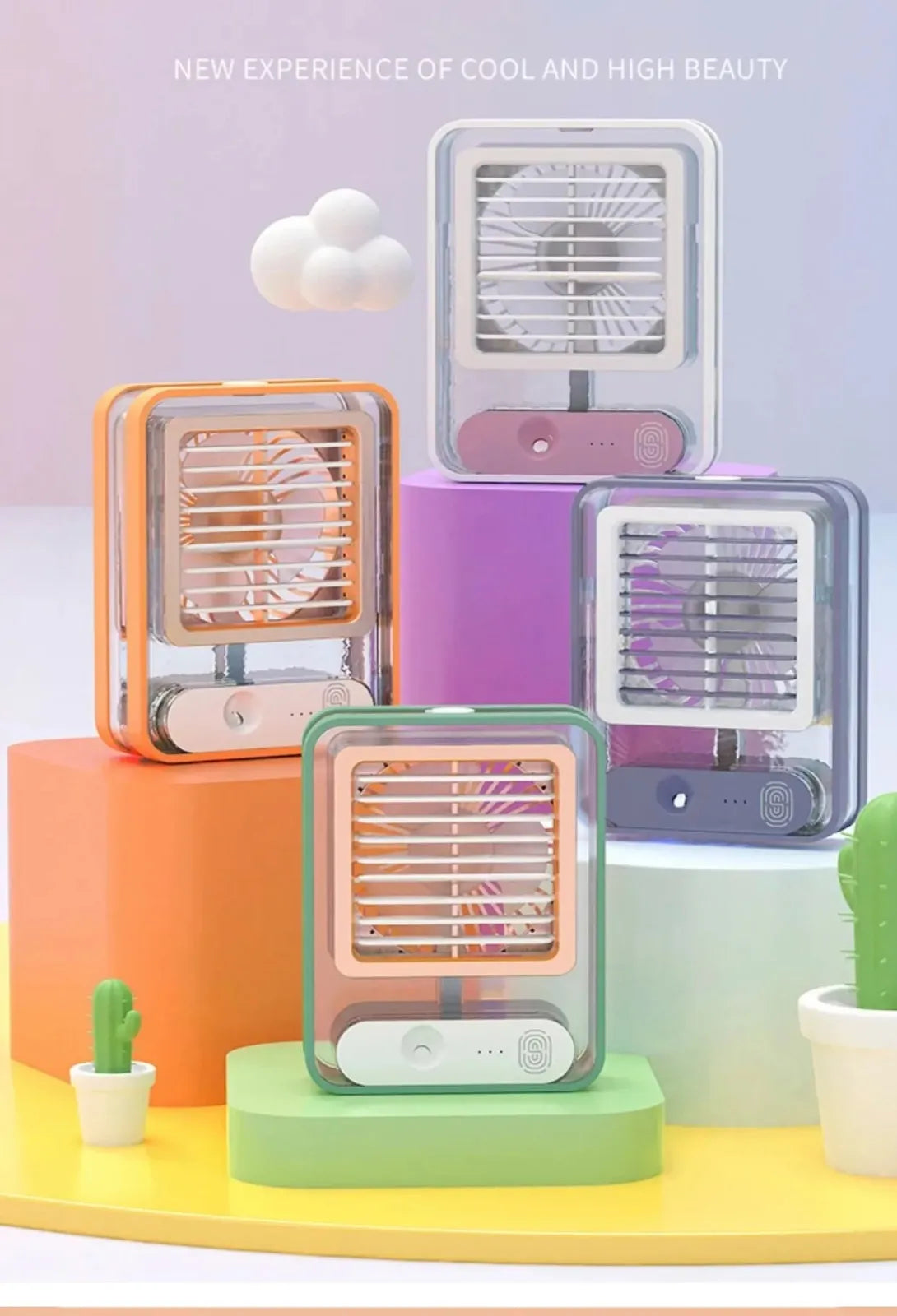 Rechargeable Humidifier Mist Fan Portable | Air Conditioner USB Rechargeable Fan