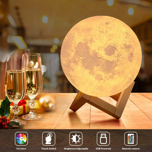 Moon Lamp - Home Décor, Night Light, Moon Light with Brightness Control