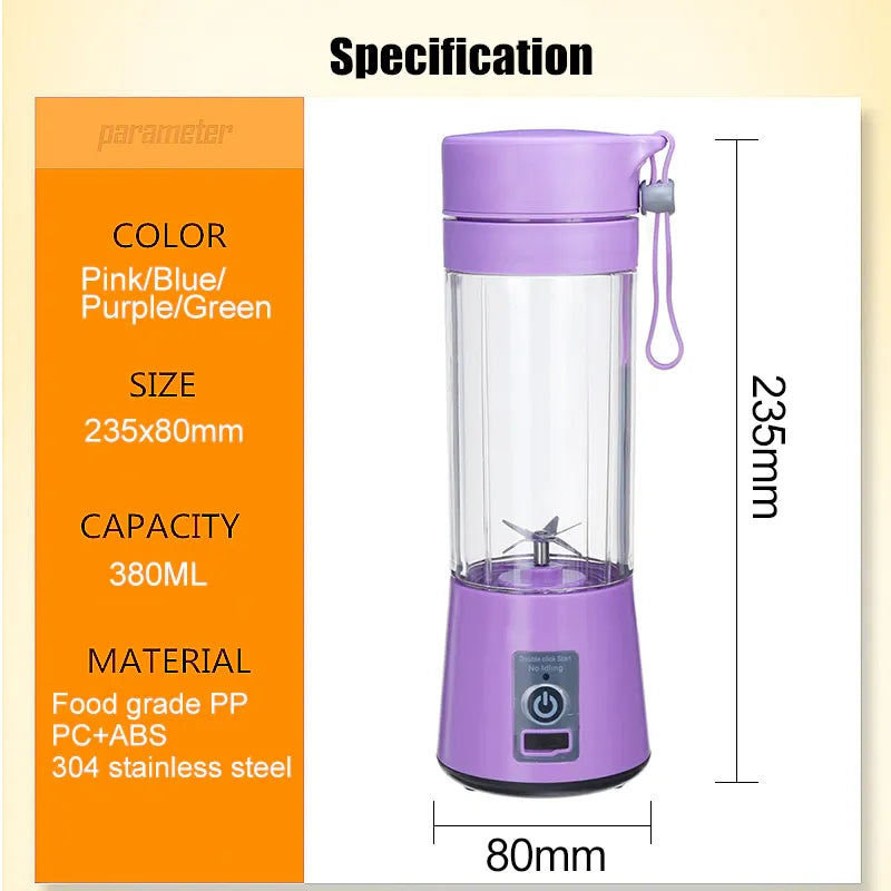 USB Rechargeable Juicer Blender 6 Blades